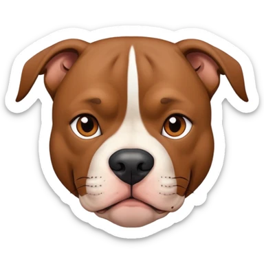 Brown pitbull with brown eyes and black nose. No white on face sticker