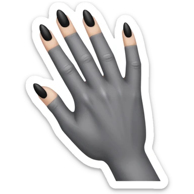 front of a grey colored arm and 5 fingered hand reaching out with black nails sticker