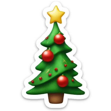 christmas tree with red and green decore sticker