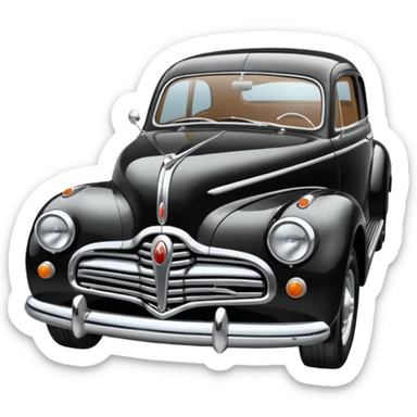 Illustrate a classic vintage car with chrome details & round headlights. sticker