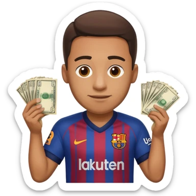 A Fc Barcelona player bribing a match official sticker