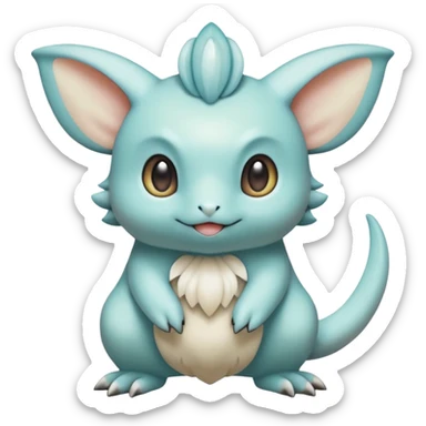White soft natural realistic romantic vintage antique divine beautiful elegant pretty precious cute young youthful  Fakémon-Pokémon-hybrid-creature sticker