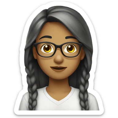 girl white nerd who loves lots of books sticker