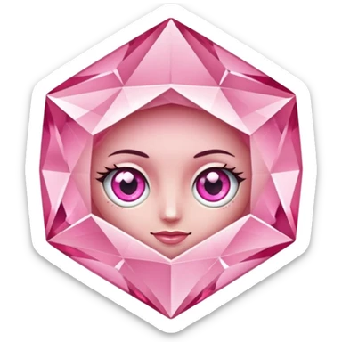 pink diamond with eyes but no face and beautiful sticker
