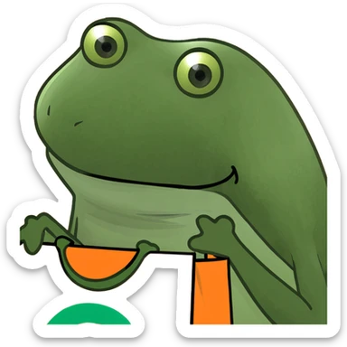 Ulta shopping bag that is orange that a swirly green top sticking out of it sticker