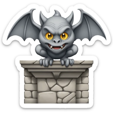 Gargoyle pooping off a building sticker