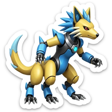 Mechanical Manectric-Zeraora-Vernid-Primagen-Protogen-Fakémon-Pokémon-creature-fusion (full body) sticker