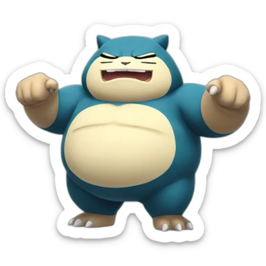 Muscular snorlax flexing sticker
