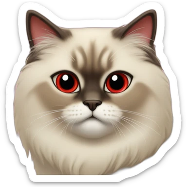 Himalayan cat in red heart sticker