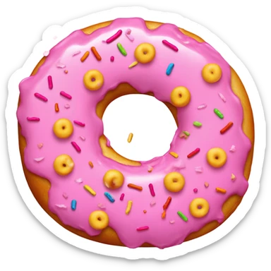 a broken heart, but the heard is a pink sprinkled donut sticker