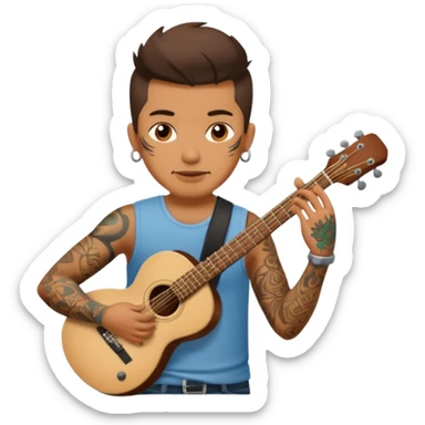 tatooed guitarist sticker