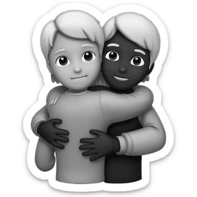 A hug emoji, but gender-neutral. A silhouette. sticker