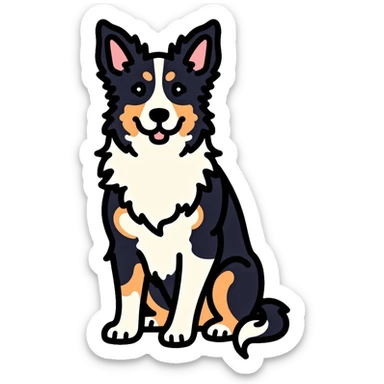 Merle border collie dog sitting sticker
