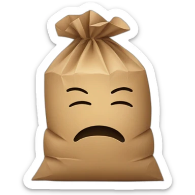a person hiding their head in a paper bag full of shame sticker