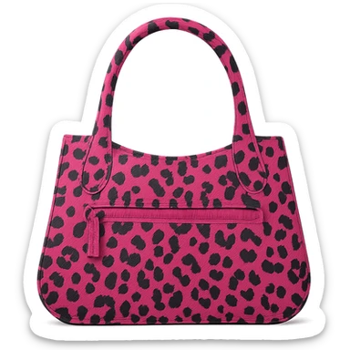 Pink leopard bag, remove background sticker