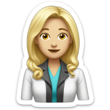 Psycologist girl blonde sticker