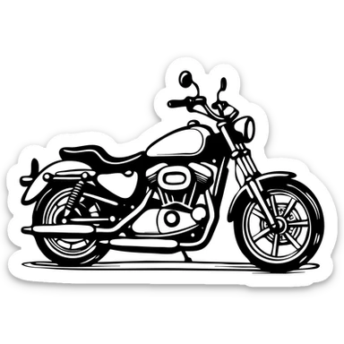 sketch of motorcycle with details sticker