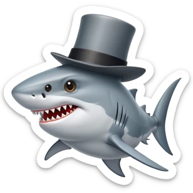 shark with tophat sticker