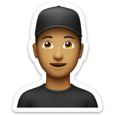 maniquí con gorra negra hacia atrás sticker