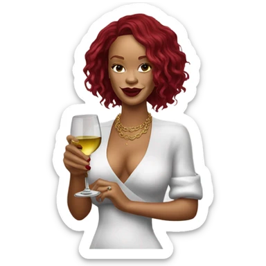 Rihanna with wine glass sticker