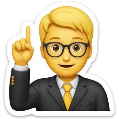 nerd emoji holding up one finger sticker