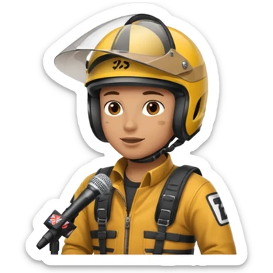 dirtbike rider being interviewed sticker