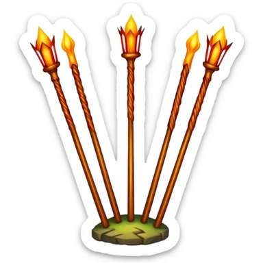 Three of Wands tarot card sticker