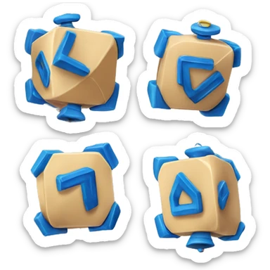 Jewish dreidel a four-sided spinning top, played during the Jewish holiday of Hanukkah sticker