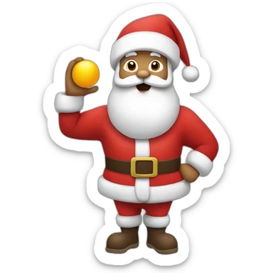 santa claus doing fitness sticker