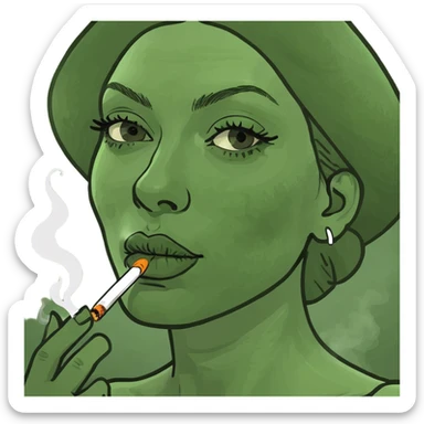 Hot girl smoking marijuana  sticker