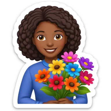 Flower Vendor balck woman sticker