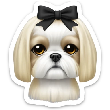 golden cream shih tzu white girl cute medium hair goth bow sticker