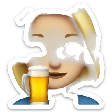 Blondes girl with a beer sticker