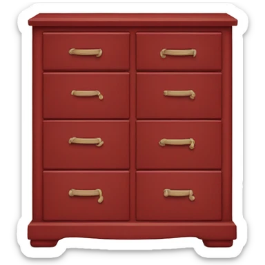 red chest of drawers with twelve drawers sticker