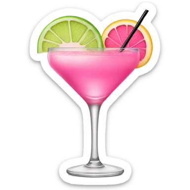 Pink cocktail sticker