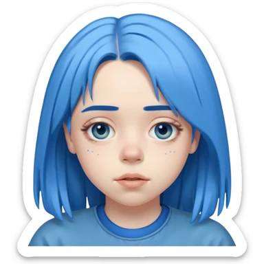 Je veux le bonhomme de Billie eilish en bleue sticker