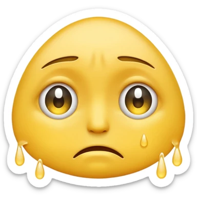 Crying emoji with only one eye sticker