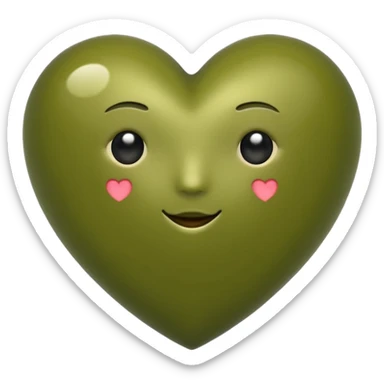 Olive green heart emoji sticker