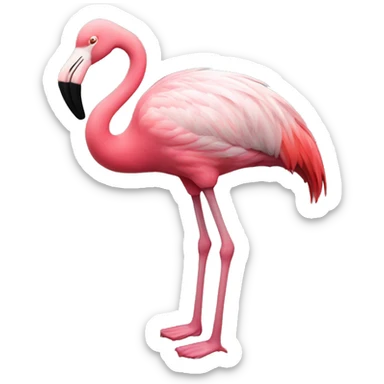 A flamingo wearing boots sticker