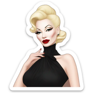 Amanda lepore wearing balenciaga long black dress sticker