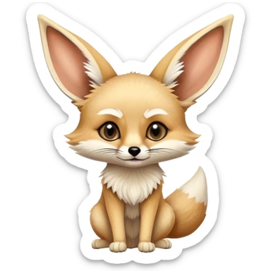confused fennec with a speech bubble  sticker