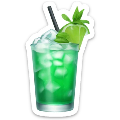 iced green drink in glass sticker