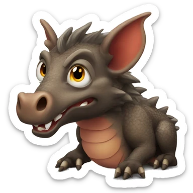 Dragon loving wild boar sticker