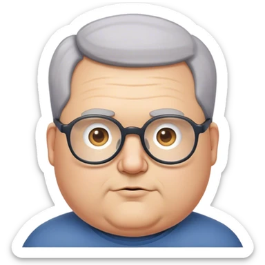 homem gordINHO, 40 ANOS CABELO RALO, BRANCO E DE OCULOS sticker