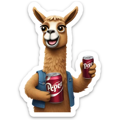 Llama with Dr Pepper  sticker