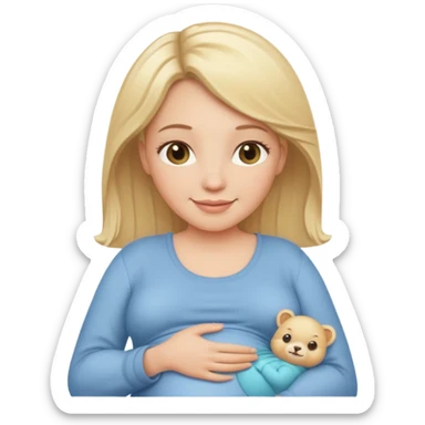 pregnant white woman with blonde hair sticker