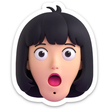 shocked face with a wig sticker