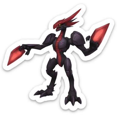  Cool Edgy Black Red Digimon-Fakemon-Raptor-Genesect-Dragon full body sticker