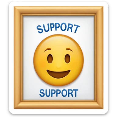 
I need a dynamic emoji framed with the text "SUPPORT". sticker