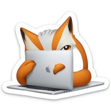 fox programming on a macbook sticker